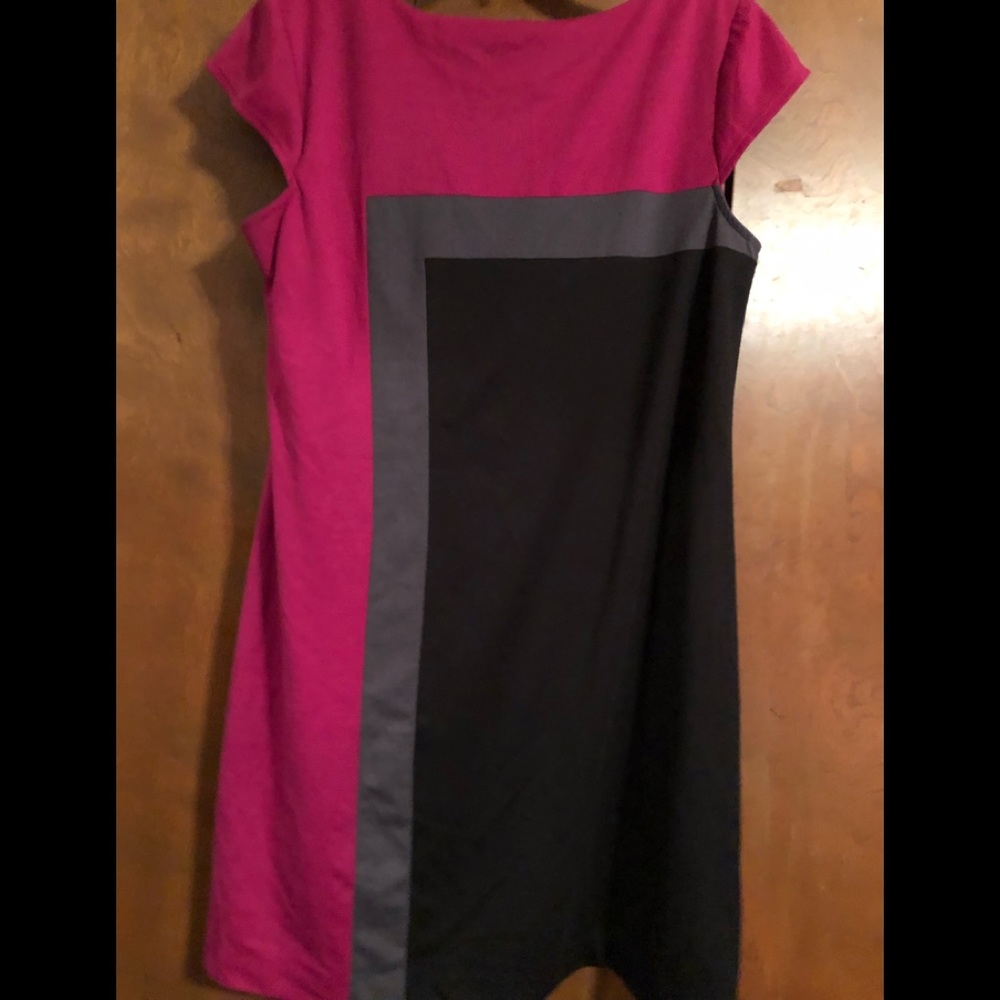 Pink and Black Career Dress